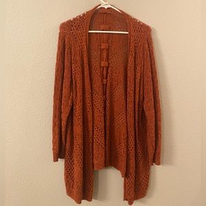 Orange knit cardigan